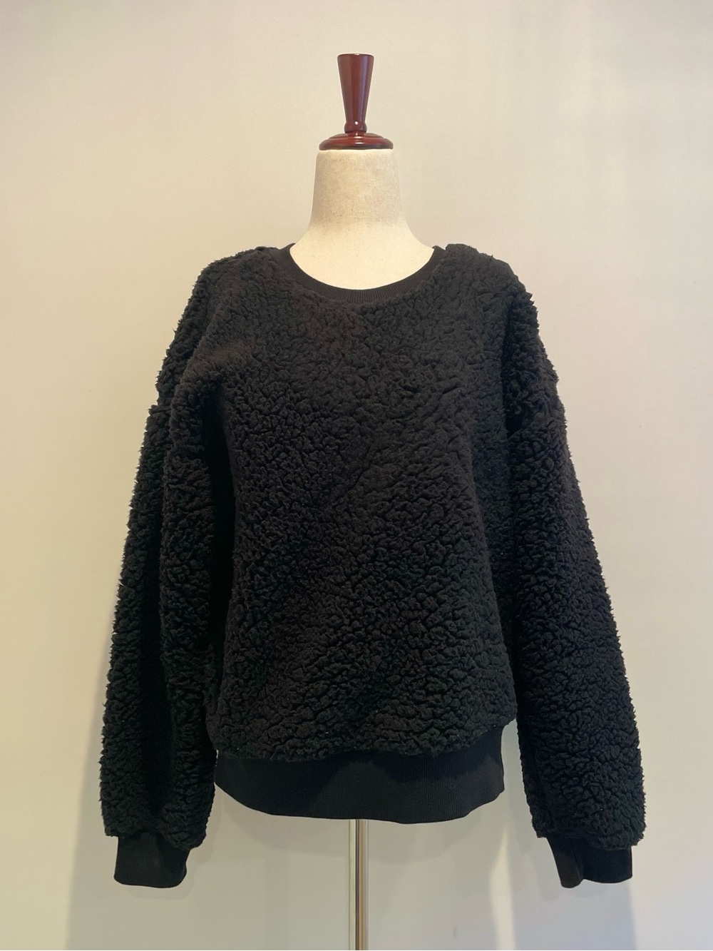 Brixton Black Sherpa Crewneck Sweater - size small